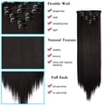 thumbnail image 6 of Spencer 24" Women 16 Clips Long Straight Wig Full Head Clip in Synthetic Hair Extensions 6pcs Hairpiece "27# Light Ash Blonde", 6 of 7