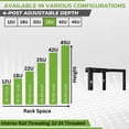 thumbnail image 3 of NavePoint 25U 4 Post Server Rack – Open Frame Rack for 19 Inch Equipment, Adjustable Depth 4-Post Network Rack Floor Mount, 25U Server Rack 1322lbs Capacity, Black, 3 of 5