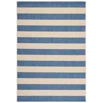 SAFAVIEH Courtyard Ermintrude Striped Indoor/Outdoor Area Rug, Beige/Blue, 2'7" x 5'