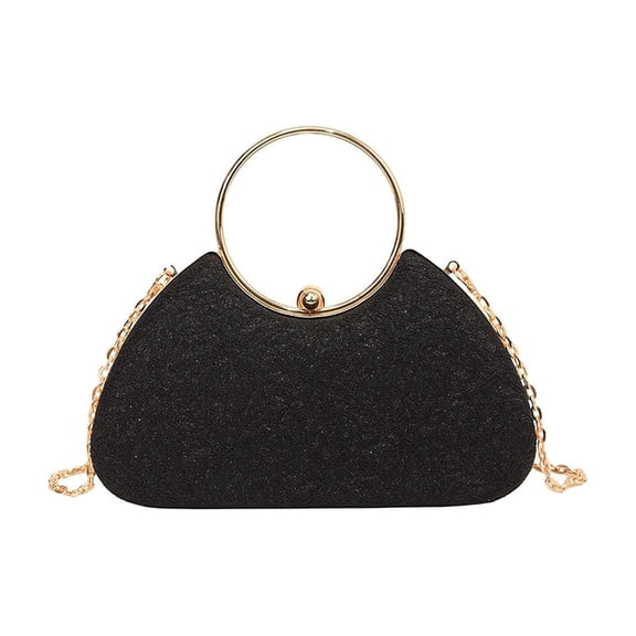 Hzrsly Elegant Rhinestone Evening Clutch Women Chain Crossbody Bag Metal Handle Lock Purse for Party Wedding