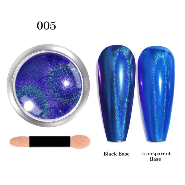 Esmalte de uñas en lata, efecto espejo de alta densidad con bordes en forma de gancho y acabado súper brillante (0,3 g).