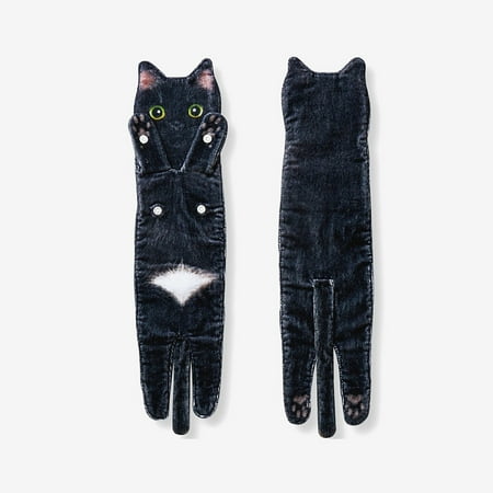 

Ameiqe Long Cat Shaped Towel for Home Quick-dry Hand Towel with Buckle for Bathroon Kitchen Looks Like a Real Kitten 15*52cm(Ick-drying)