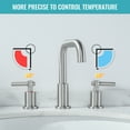 thumbnail image 3 of WOWOW 8 in. Widespread Double Handle Bathroom Faucet with Pop Drain in Brushed Nickel, 3 of 7