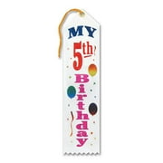 Pack of 6 White "My 5th Birthday Award" School Award Ribbon Bookmarks 8"