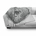 thumbnail image 2 of Gorilla Soft Flannel Fleece Throw Blanket, Pattern of a Close up Wild Animal Portrait in Monochrome Style Fine Art, Cozy Plush for Indoor and Outdoor Use, 60" x 80", Charcoal Grey White, by Ambesonne, 2 of 5