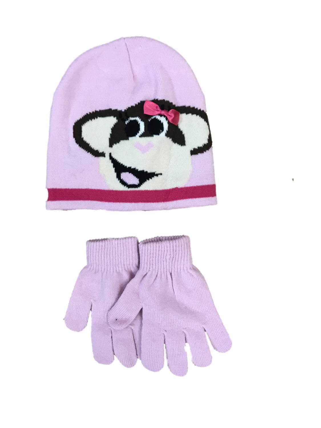 Capelli Kids Girls Pink & Silver Flecek Pom Beanie Stocking Cap Winter Hat 