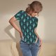 thumbnail image 3 of Balery Green Vintage Peacock Body de cuello redondo de manga corta para mujer Tops de manga corta Tops básicos-X-Large, 3 of 7