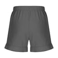 thumbnail image 6 of CYRBOKO Girls Shorts, Summer Elastic Waist Loose Fit Comfy Bottoms with Pockets Gray Size 11-12 T, 6 of 7