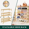 thumbnail image 4 of Smiry Shoe Rack 2 Tier, Stackable Bamboo Shoe Organizer, Shoe Storage for Closet, Entryway and Bedroom, Natural, 4 of 7