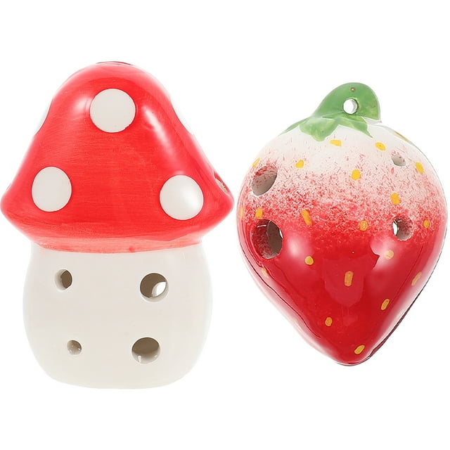 2 ocarinas de cerámica de 6 agujeros, instrumentos musicales para niños.