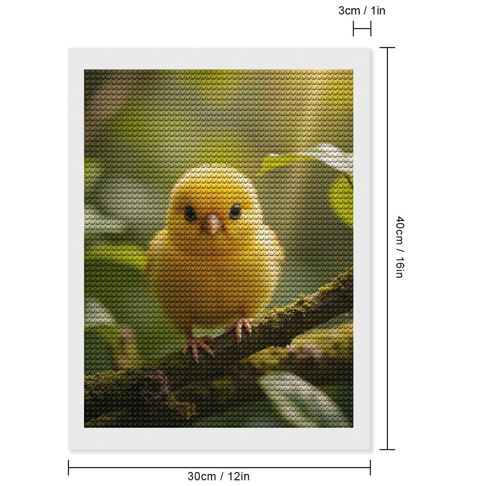Diamond Art Kits for Adults, Small Yellow Bird Perched On Branch 5D Diamond Painting Kits for Adults Beginners, DIY Full Drill Diamond Painting, Gem Art and Crafts 12x16