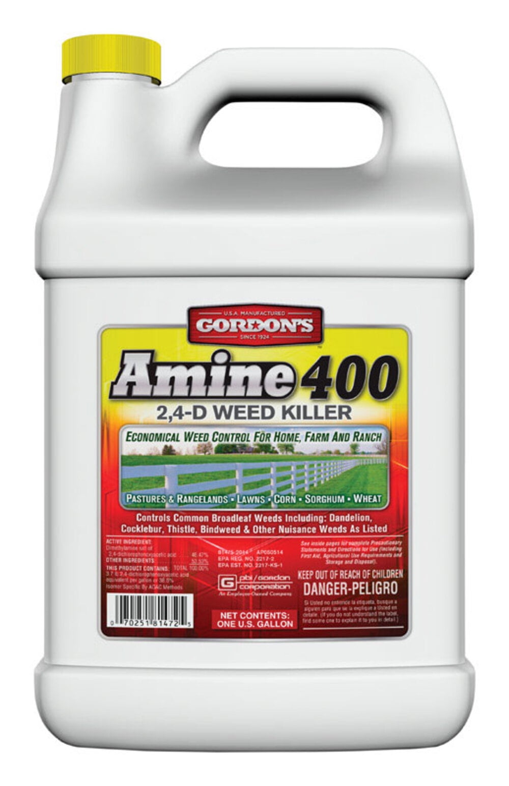 Image of Amine 400 weed killer being used by a landscaper