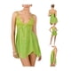 thumbnail image 5 of Lucakuins Camisón de encaje para mujer, lencería de malla transparente con cuello en V, sin mangas, ropa de dormir con tirantes, dobladillo Irregular, ropa interior sin espalda Lucakuins  moda, 5 of 9