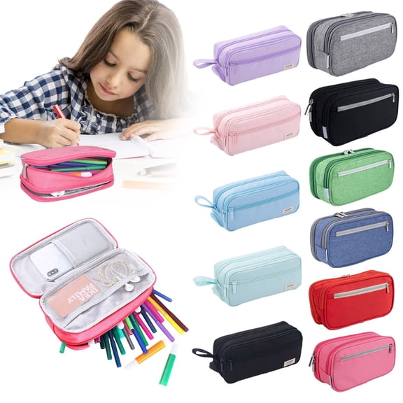 Hot Sale Lssam Pencil Case Pen Bag Large Capacity Multiple Compartments Water Resistant Stationery Organizer for Office Travel Arts Crafts Supplies Adults
