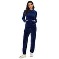 thumbnail image 6 of LELINTA Velour Tracksuit for Women Outfit Hoodie and Pants Tracksuit Yoga Running Sport Sweatsuit Jogger Set, Black/ Blue/ Red/ Purple, S-2XL, 6 of 6
