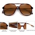 thumbnail image 2 of Gafas de sol estilo aviador polarizadas retro para hombres y mujeres, estilo aviador cuadrado clásico de los años 70, 2 of 4