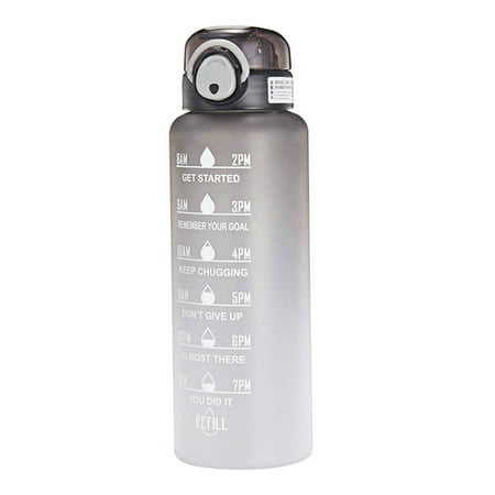 

NLAGER 1000ml Drinking Bottle Time Scale Leakproof One Key Opening with Handle Gradient Color Gym Sports Water Bottle Outdoor Supp