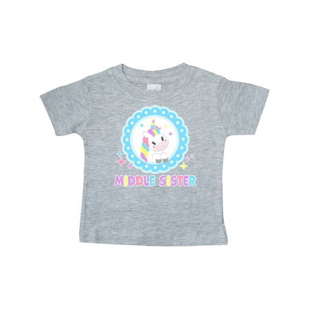 

Inktastic Middle Sister cute unicorn Gift Baby Girl T-Shirt