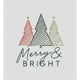thumbnail image 2 of Merry & Bright Christmas Tree Line Art Women's Vivid White Crew Neck Short Sleeve Crop Tee-Medium, 2 of 6