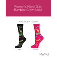 thumbnail image 2 of MeMoi Women's Mardi Gras Bamboo Crew Socks - Womens - Female, 9-11, Black, 2 of 7