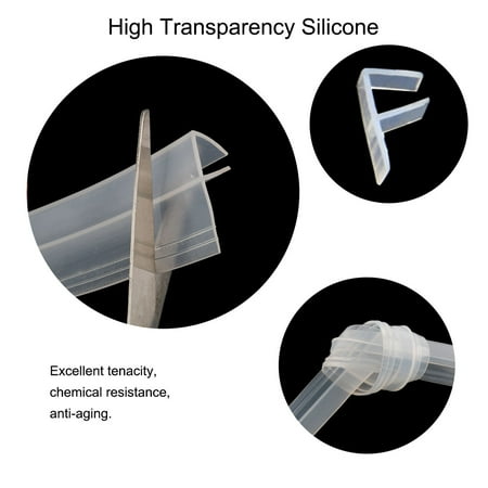 F Type Frameless Shower Door Bottom Seal For 1 2 Inch Glass 9 8 Ft Length
