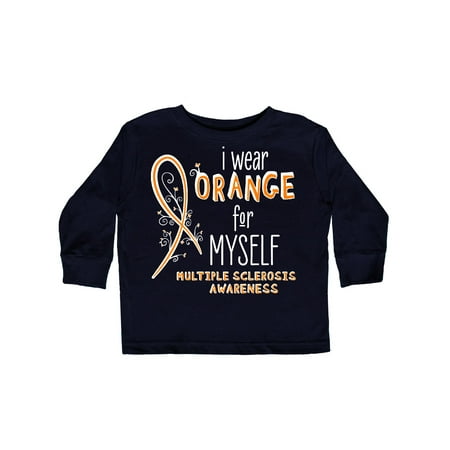 

Inktastic I Wear Orange for Myself- Multiple Sclerosis awareness Gift Toddler Boy or Toddler Girl Long Sleeve T-Shirt