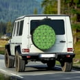 thumbnail image 2 of Yuyamidu Green Leaf Tire Covers Leopard Print Spare Wheel Tire Cover for Trailer, RV, SUV, Travel Camping St. Patrick's Day Tyre Covers with Elastic Band, 2 of 5