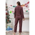 thumbnail image 2 of VULCANODON Women Pajama Set, 100% Cotton Button Down Plaid Flannel Sleepwear,(Rose Green Plaid,L), 2 of 5