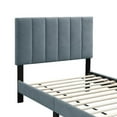 thumbnail image 3 of Lilian Full Bed, Soft Channel Tufted Light Gray Linen Upholstery, 3 of 5