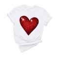 thumbnail image 3 of VKOYWKM Valentine Shirts Women Heart Graphic Tees Spring Short Sleeve T Shirts Romantic Valentine's Day Party Tshirts, 3 of 7