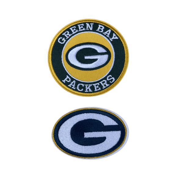 Green Bay Packers Embroidered Iron-on Patch Set of 2