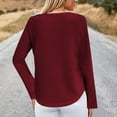 thumbnail image 2 of Zunfeo Fall Tops for Women 2025 Long Sleeve Lace Tops Casual Crew Neck Pullover Dressy Blouse Wine M, 2 of 6