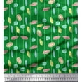 thumbnail image 1 of Soimoi Green Georgette Viscose Fabric Crystals & Stripe Print Sewing Fabric BTY 42 Inch Wide, 1 of 3