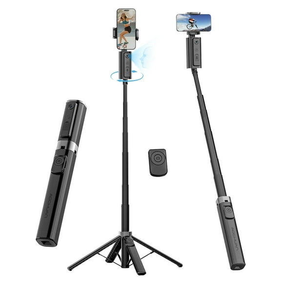 AOCHUAN Trépied de Suivi Facial pour iPhone, Perche à Selfie Extensible de 57 Pieds' pour iPhone, Trépied pour Téléphone Android avec Télécommande, Sans Application, Contrôle de la Geste, Contenu