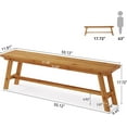 thumbnail image 2 of Finmind 55" Solid Wood Entryway Bench, Narrow Skinny Shoe Bench Seat for Entry, Brown, 2 of 7