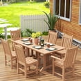 thumbnail image 7 of WestinTrends Malibu Outdoor Dining Table for 6, All Weather Poly Lumber Adirondack 71" Trestle Long Dining Table with Umbrella Hole, Teak, 7 of 7