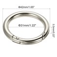 thumbnail image 2 of GFDYREE 42x31x5.5mm Spring Gate O Rings, 5 Pack Round Snap Clip Zinc Alloy for Keyrings Buckle, Silver, 2 of 5