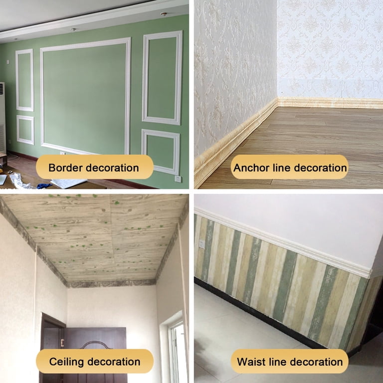 Self-Adhesive Wall Molding - 8cm Wide Foam Border Sticker for Baseboard ...