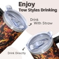 thumbnail image 4 of 20oz Textured Travel Coffee Mug with Handle, Double Wall Insulated Stainless Steel Tumbler, Geometric Patterns Leak Proof, 4 of 5