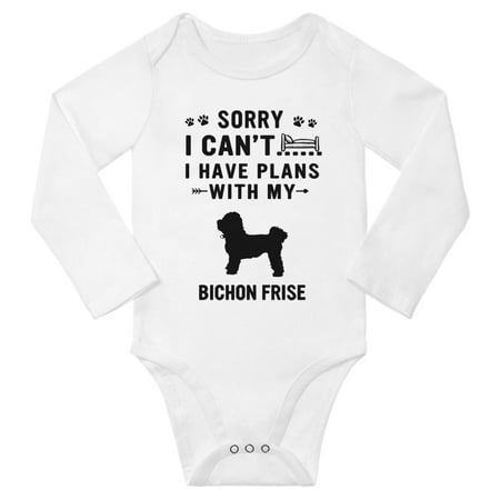 

Sorry I Can t I Have Plans With My Bichon Frise Baby Long Sleeve Bodysuit (White 6-12 Months)