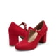 thumbnail image 3 of Zapatos de Tacón Bajo y Grueso con Tira en T Rojas para Mujer DREAM PAIRS, 3 of 6