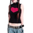 thumbnail image 4 of SAYOO Mujeres Verano Tank Tops Corazón Patrón Casual Slim Fit Sin mangas Pullover Crop Tops para Streetwear SAYOO  Casual, 4 of 10