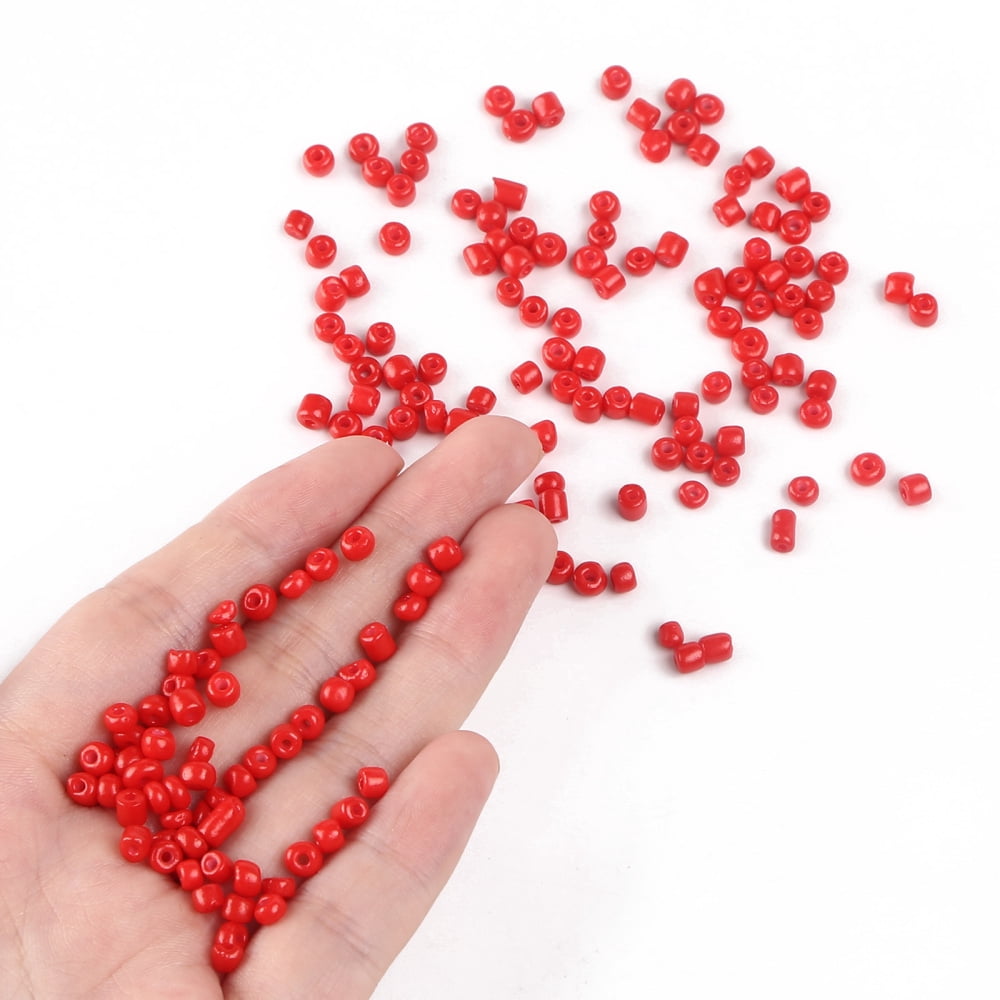 Baking Paint Glass Seed Beads Red 6/0 4~5x3~4mm Hole: 1~2mm about 500pcs/50g 50g/bag 18bags/2pounds