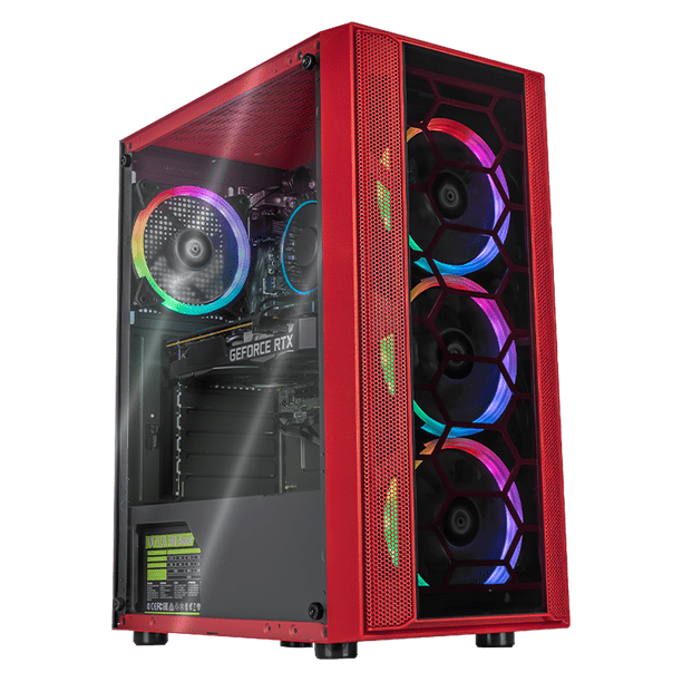 Xtreme PC Gaming GeForce RTX 3050 Core I3 12100F 16GB SSD 500GB WIFI Red Xtreme PC Gaming XTPCI316GB3050R