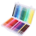 thumbnail image 6 of 36 Colors Fluorescent Glitter Gel Pens, Dual-Tip for Scrapbook Lettering, Fine Point for Adult Coloring Books, Sparkly Ink, Rainbow Assortment, 36 Pack, 6 of 8