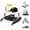 black, variant on 5 in 1 Anti-Rollover Foldable Baby Walker, 5 Height Adjustable Infant Activity Walker with Detachable Music Toy, Anti-Fall Safety Toddler Walking Learning Chair - Pink