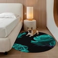 thumbnail image 3 of Round Area Rugs Collection 7 Ft, Teal Blue Rose Non-Slip Residential Carpet, Vintage Abstract Garden Flower Floral Black Indoor Crawling Mats Runner Rugs for Living Room/Dining Room/Bedroom, 3 of 8