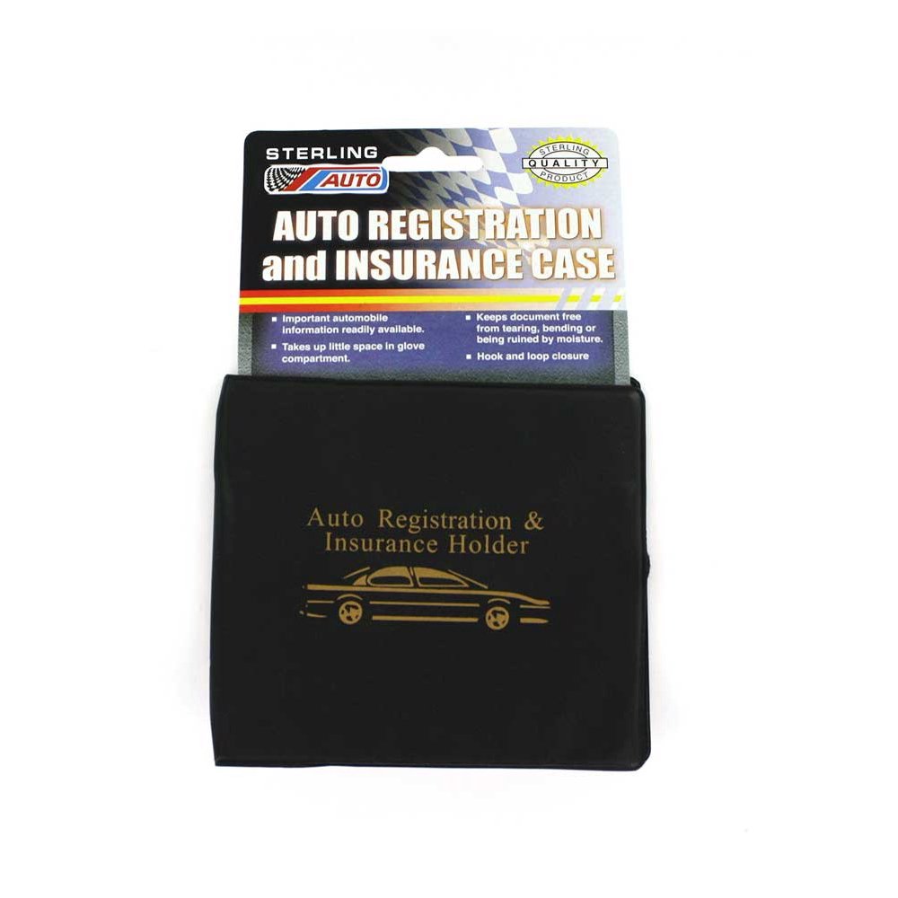 Car Registration Insurance Holder Wallet Black Case Id