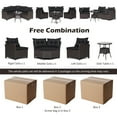 thumbnail image 4 of Gymax 4PCS Wicker Patio Sofa Set Rattan Outdoor Furniture Set w/ Black Cushions, 4 of 6
