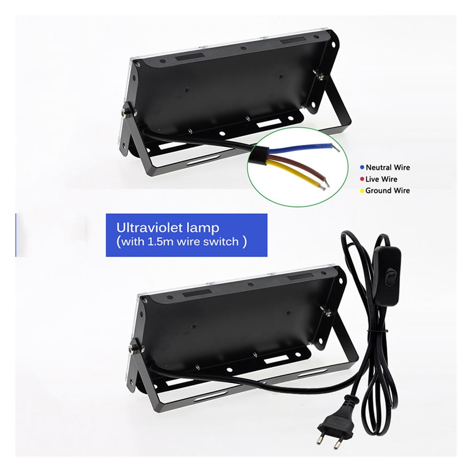 100W 200W 300W LED UV Black Light, Blacklight Flood Light with , IP66 Waterproof Black Flood Light Neon Glow for Glow Party ,Easy to Install